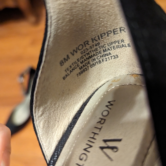 Worthington mixed media black classic vamp kitten heels - Picture 6 of 9
